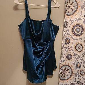 Maurices, silk, turquoise top